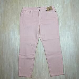 NWT Ruff Hewn Baby Spice Pink Mid Rise Skinny Ankle Raw Hem Stretch Jeans 16